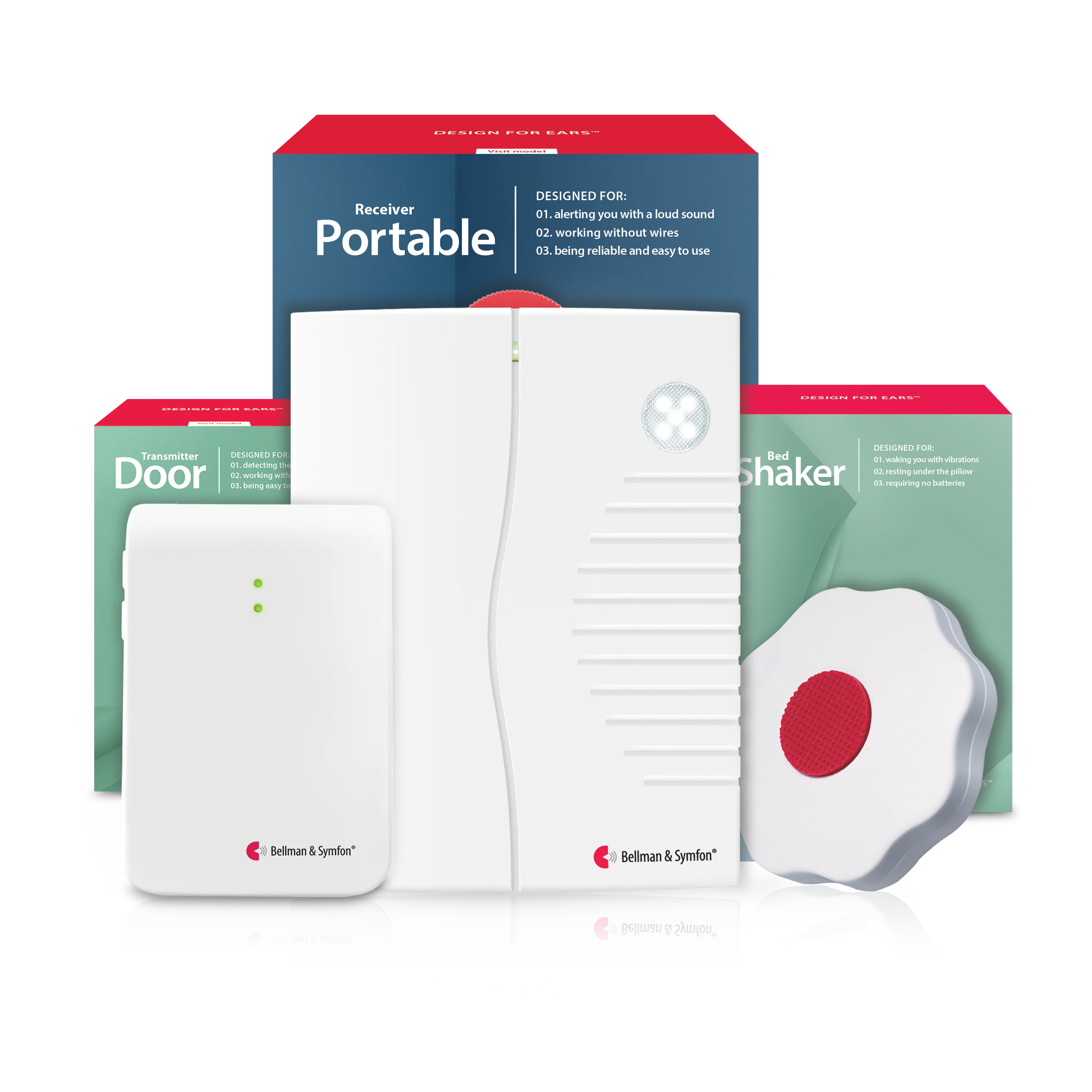 Doorbell System with Portable Receiver and Bed Shaker